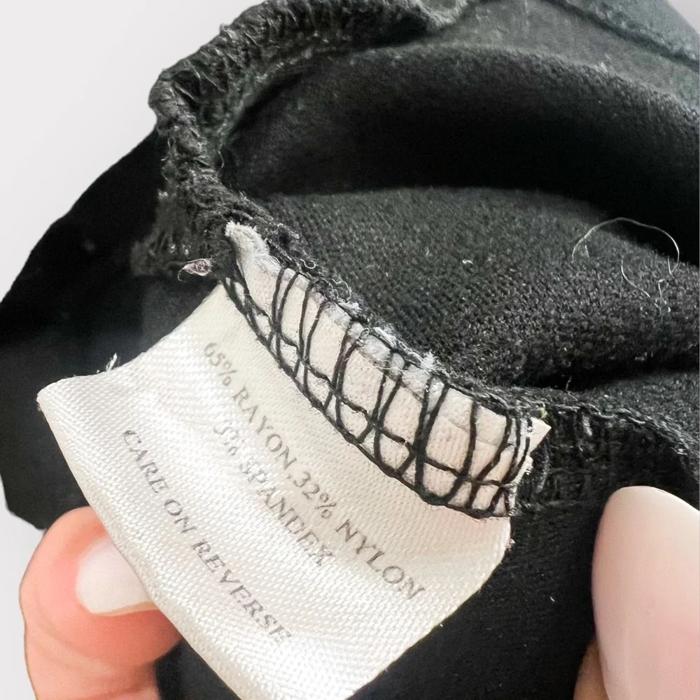 CHANEL Black Quilted Logo Uniform Top (Sz XS)